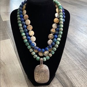 🌺🌺Simon Sebbag Gorgeous 3 Strand Israel Necklace